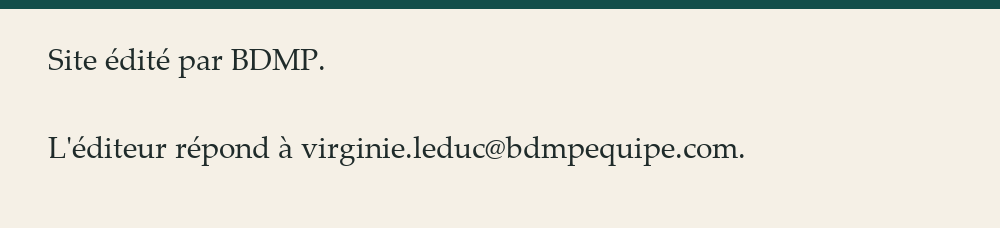 Identité et contact de l'éditeur
